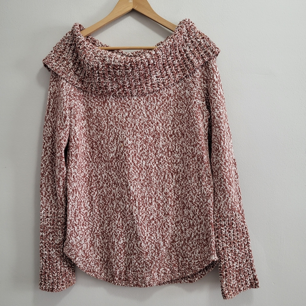 Abercrombie & Fitch Cowlneck Chunky Thick Oversized Marled Sweater Size Large